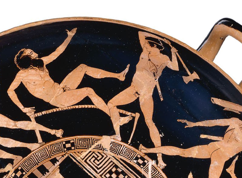 Procrustes on Greek pottery